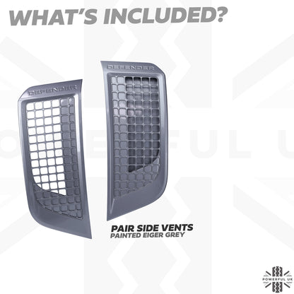 Side Vent Assemblies (Genuine Take-Offs) for Land Rover Defender L663 - Eiger Grey