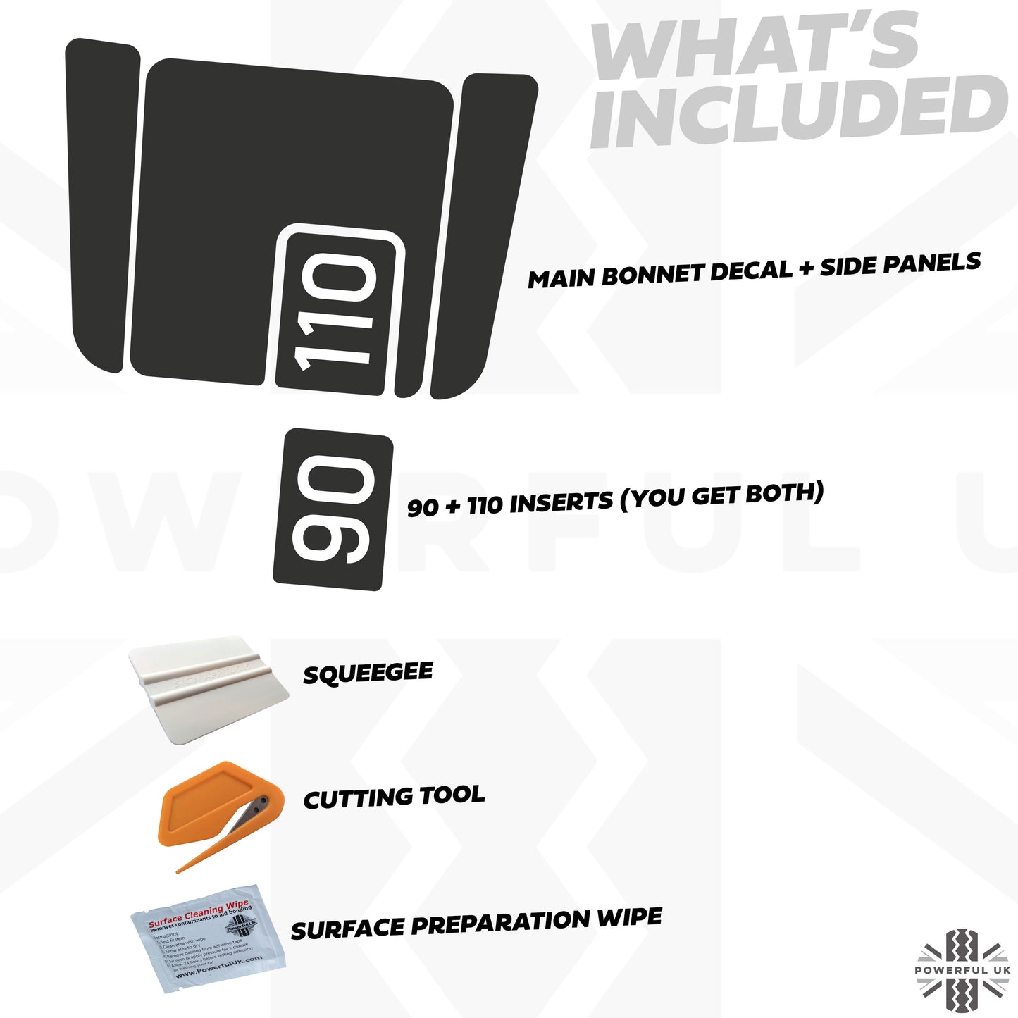 Decal Set for Puma Bonnet for Land Rover Defender