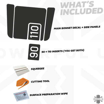 Decal Set for Puma Bonnet for Land Rover Defender