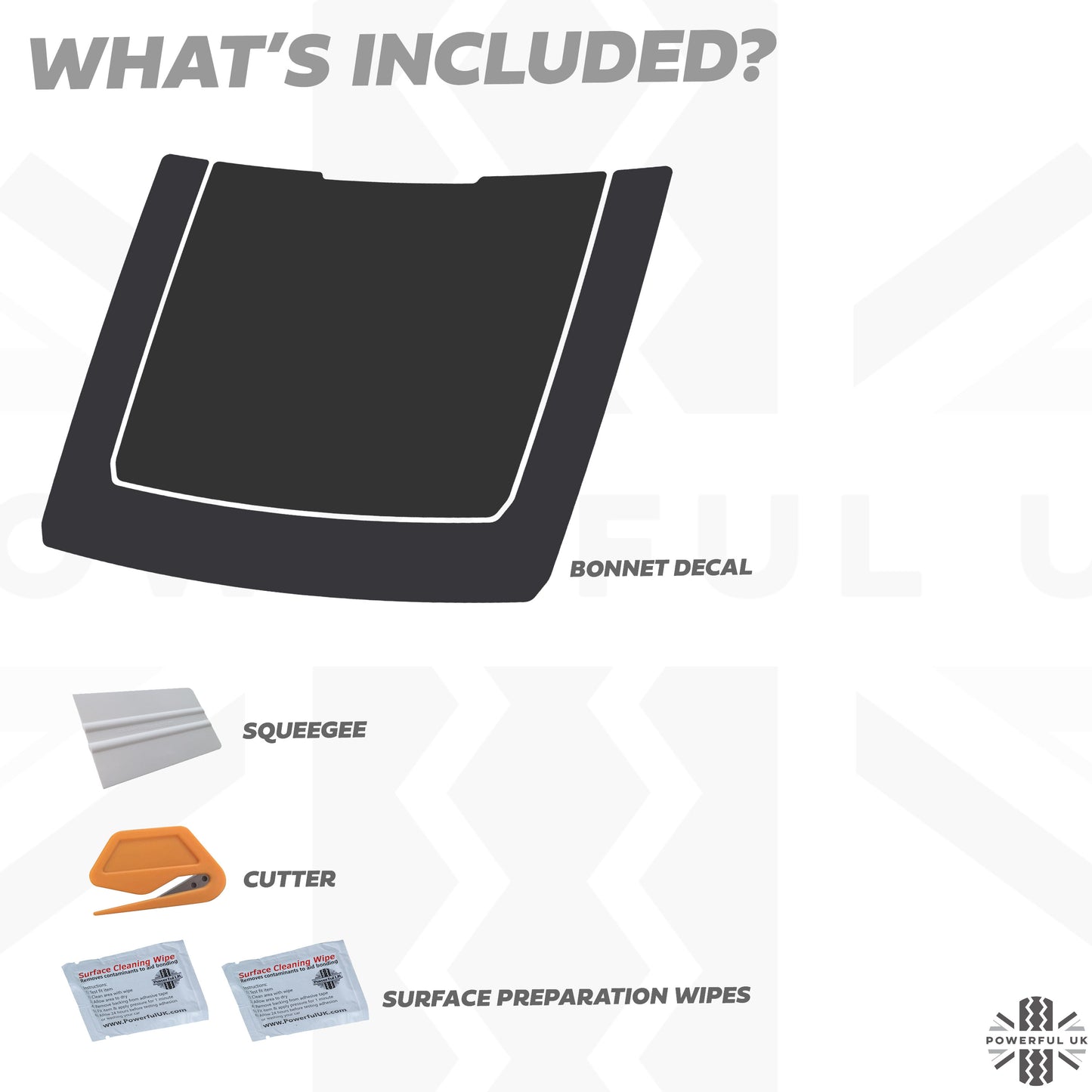 Bonnet Decal - Matt Black for Range Rover L322 (2002-12)