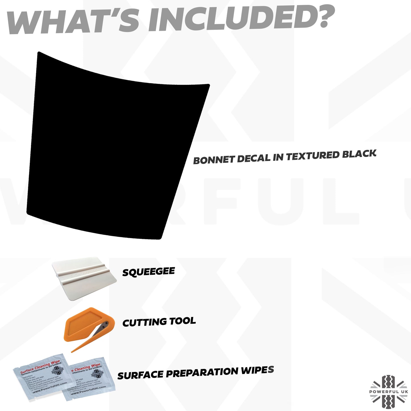 Bonnet Decal - Matt Black for Range Rover Sport L494 (2014-17)