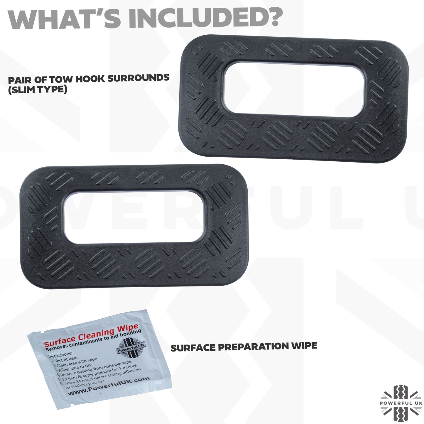 Tow Loop Surrounds Chequer Plate for Land Rover Defender L663 - Slim Type