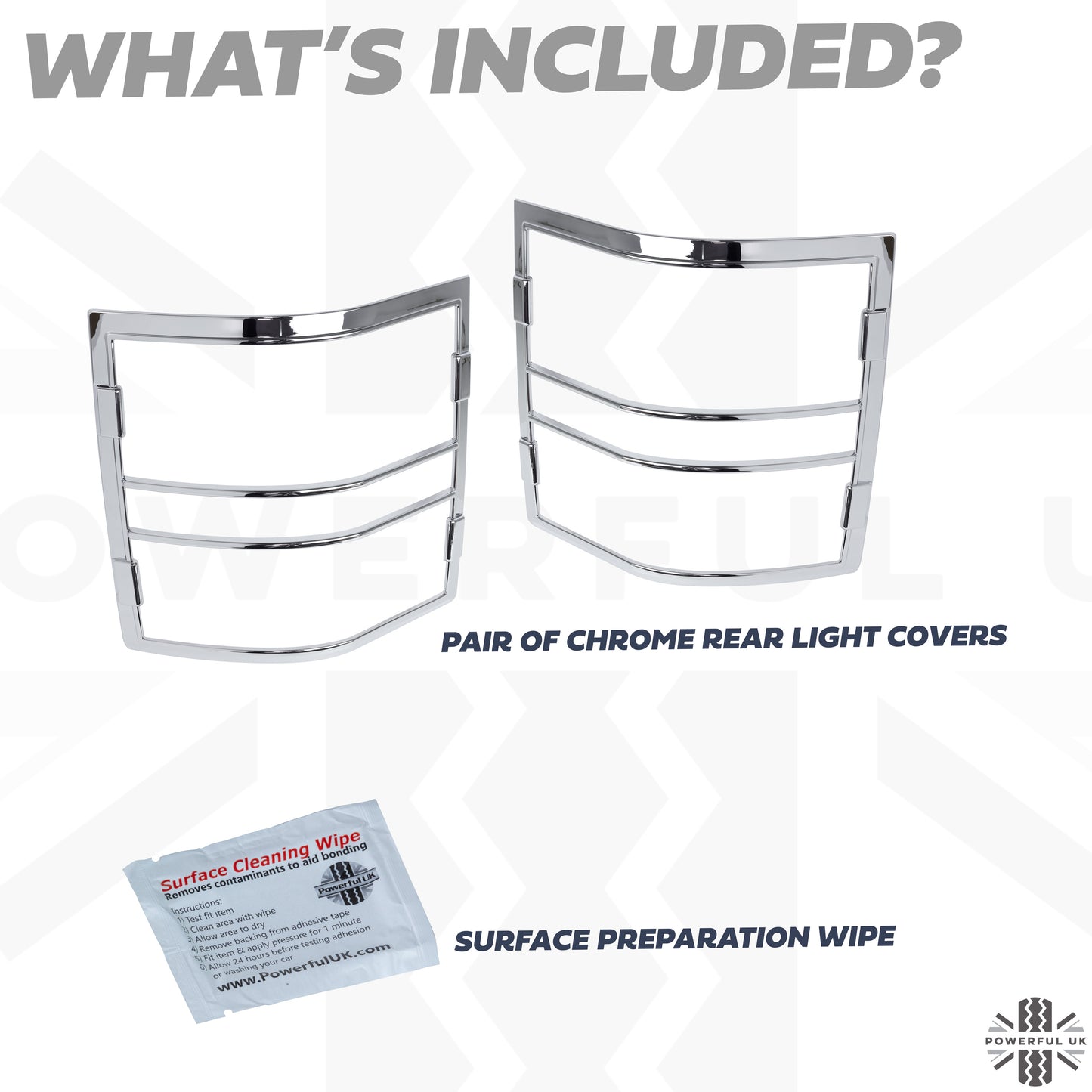 Rear Light Covers for Range Rover L322 - Chrome