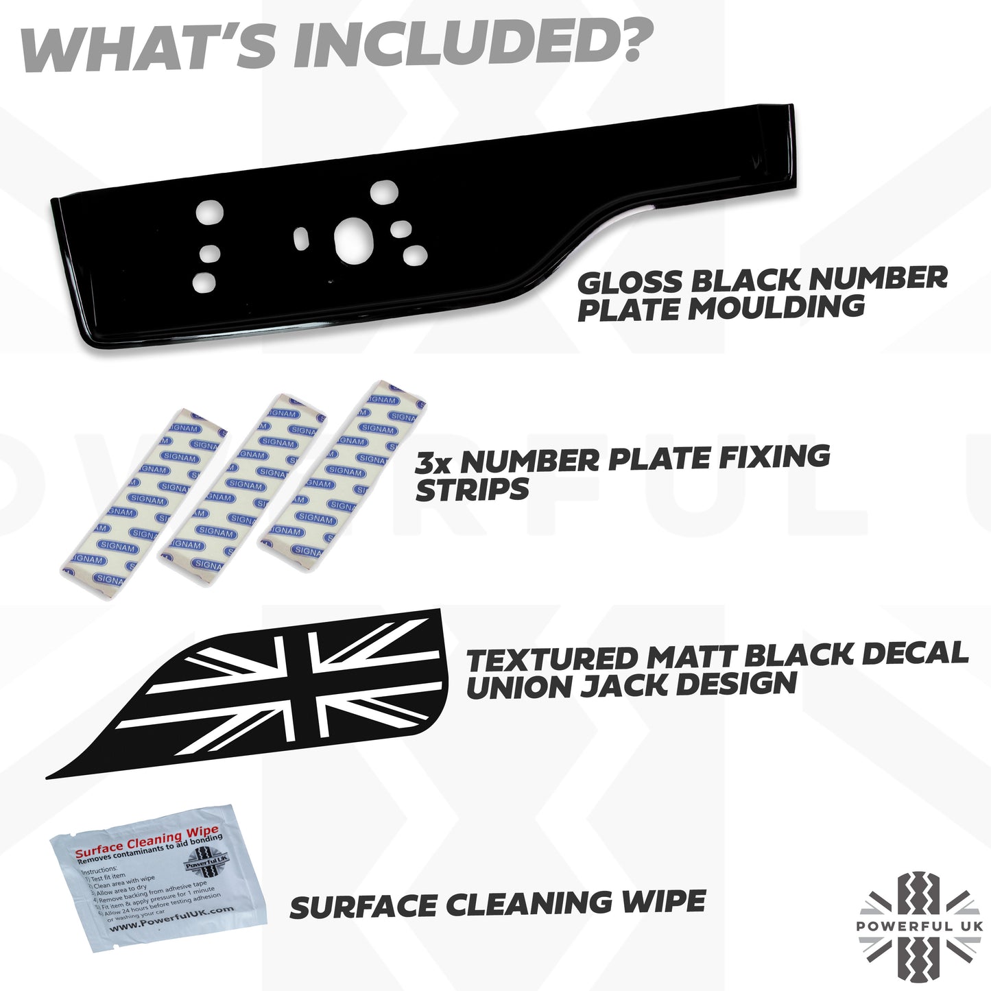 Tailgate Number Plate Moulding in Black for Land Rover Discovery 5 Dynamic