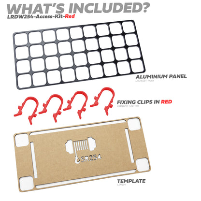 Winch Access Panel Kit for Land Rover Defender L663 - with Red clips