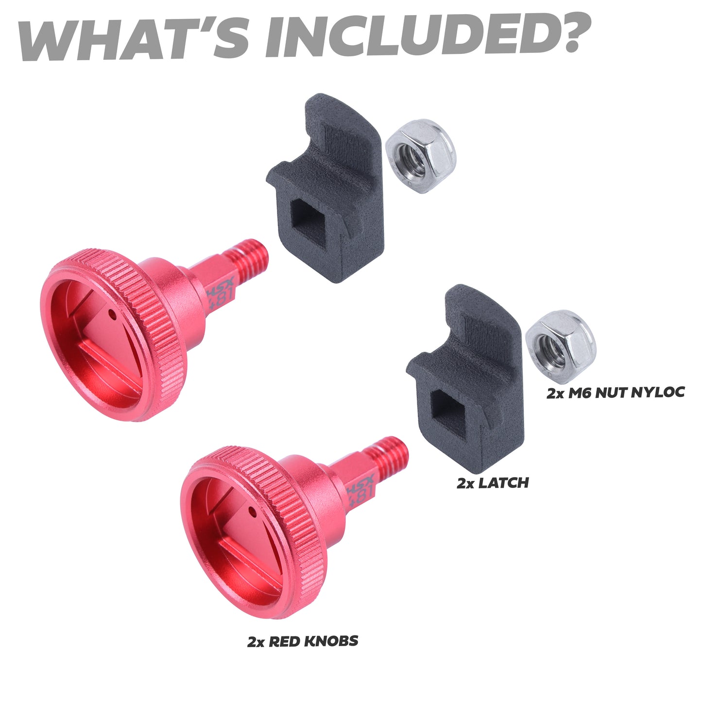Warning Triangle Hatch Knobs for Land Rover Defender L663 - Red