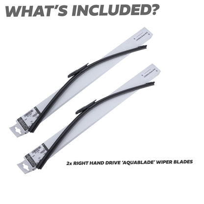 2x Front Wiper Blades for Land Rover Defender L663 - Late Type (Aquablade) - RHD