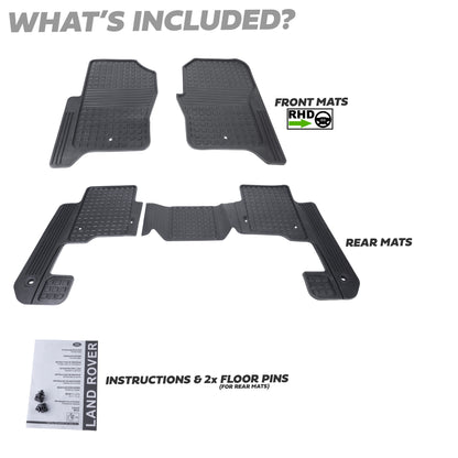 Rubber Floor Mat Set (Genuine) - RHD - for Land Rover Discovery 4