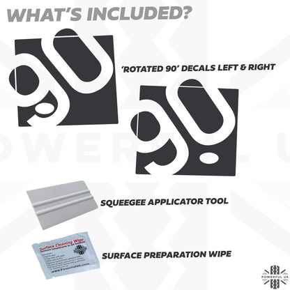 Side Panel Decal Kit - 'Rotated 90' - Matte Black for Land Rover Defender L663(90)