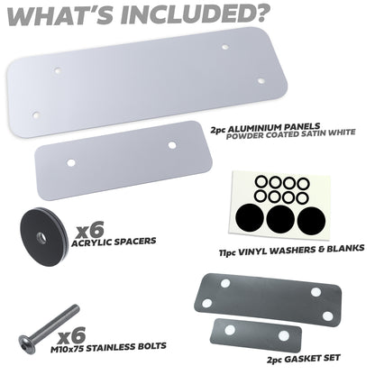 Spare Wheel Delete Kit for Land Rover Defender L663 (Aluminium Panel/Exposed Bolts) - White