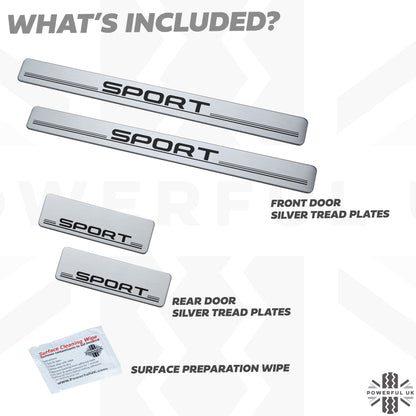 Door Scuff Plate Insert Set for Land Rover Discovery Sport (2015-20) - Silver