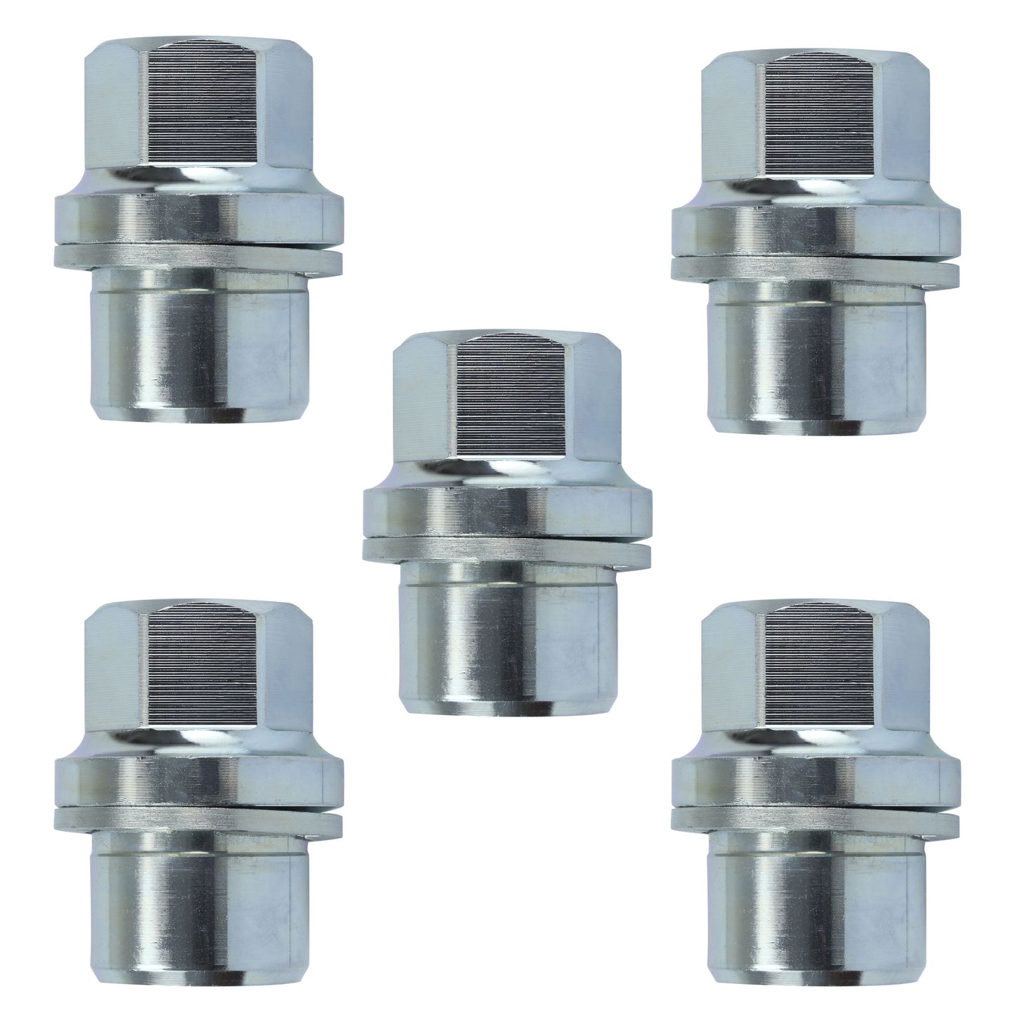 Silver Alloy Wheel Nuts 5pc kit for Land Rover Discovery 1 - Alloy wheel type
