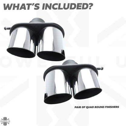 '2015 SVR' Style Exhaust Conversion Finishers for Range Rover Sport L494 2014-17 - Stainless