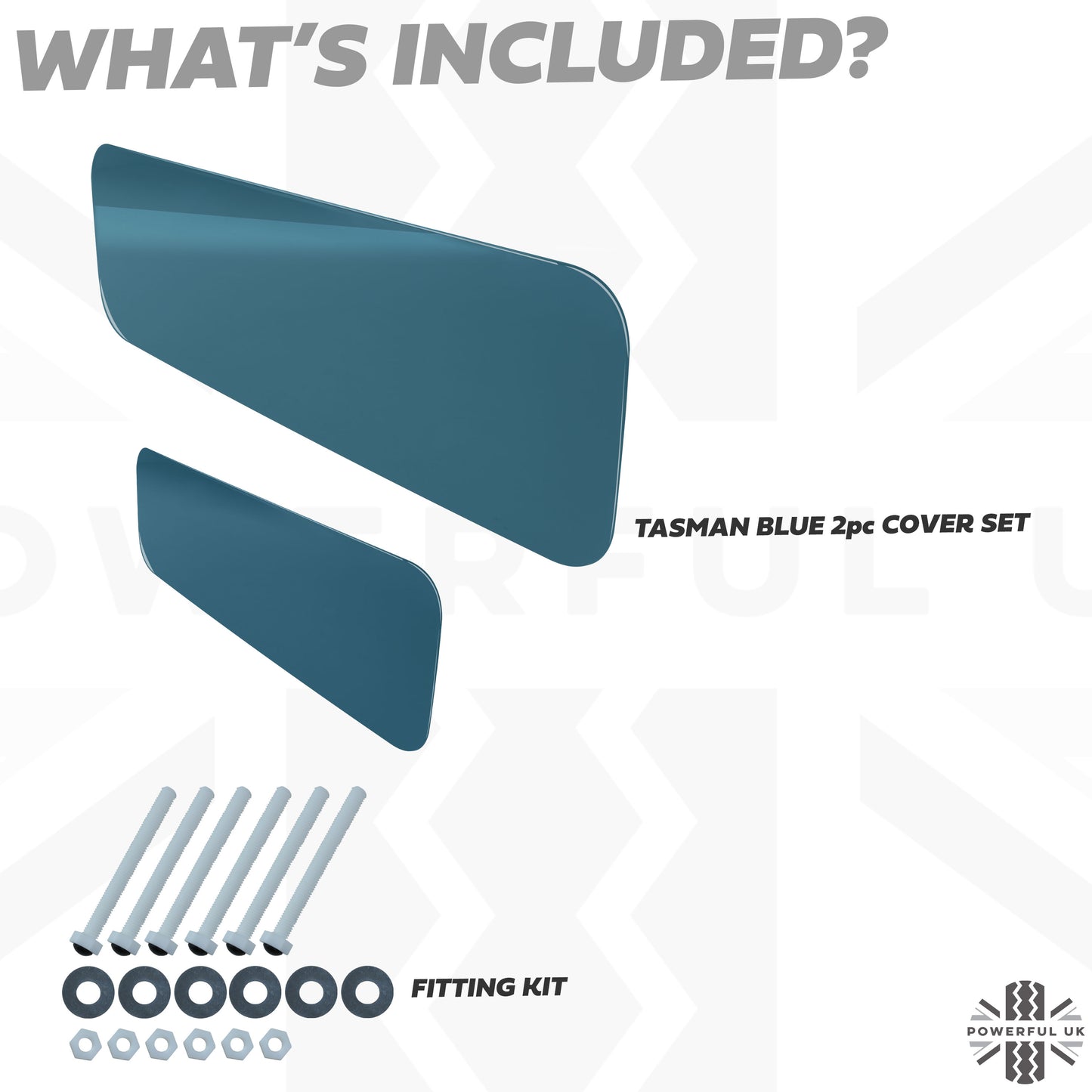 Spare Wheel Delete Cover Set for Land Rover Defender L663 - Tasman Blue