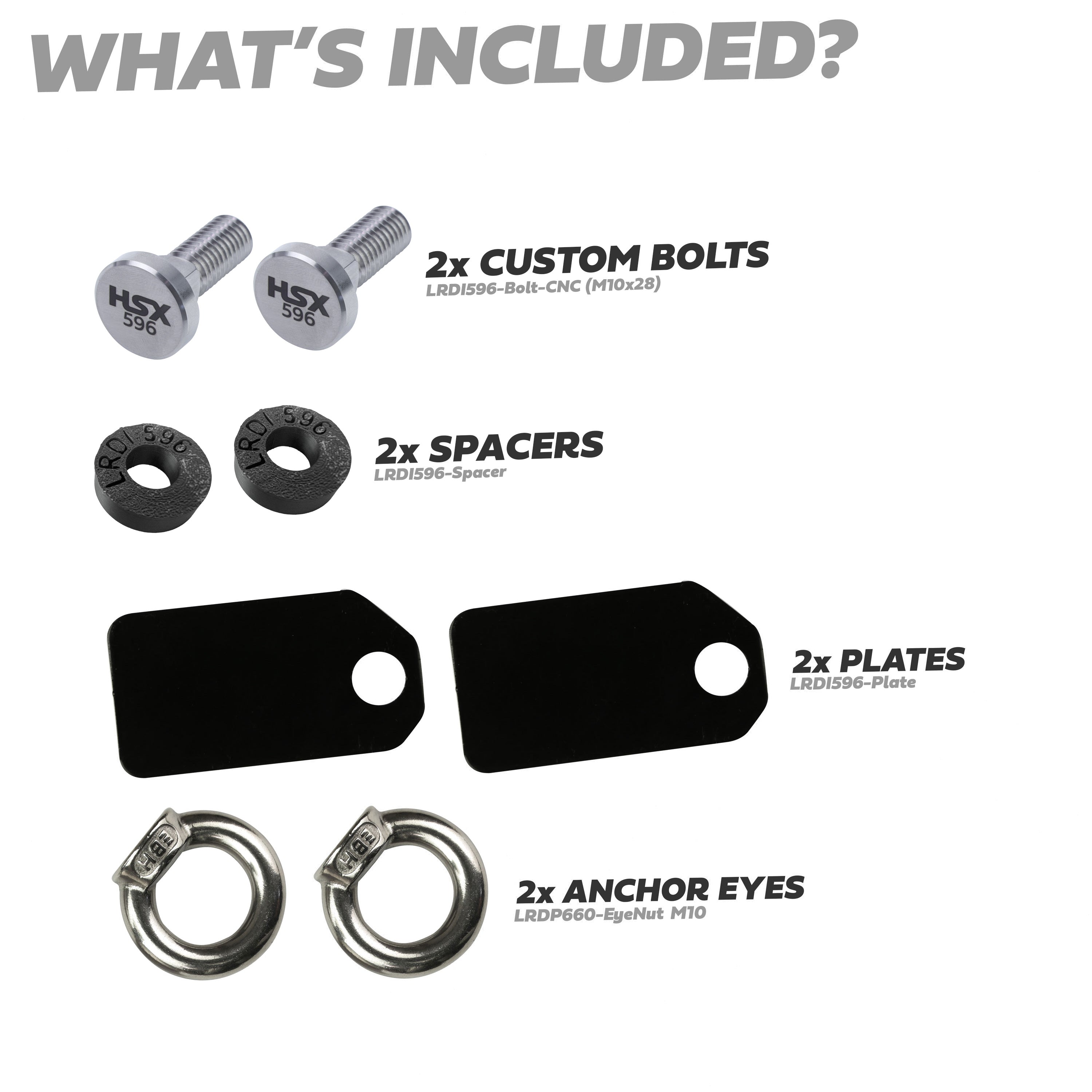 Rear Loadspace Roof Eyelet Kit - Pair - for Land Rover Defender