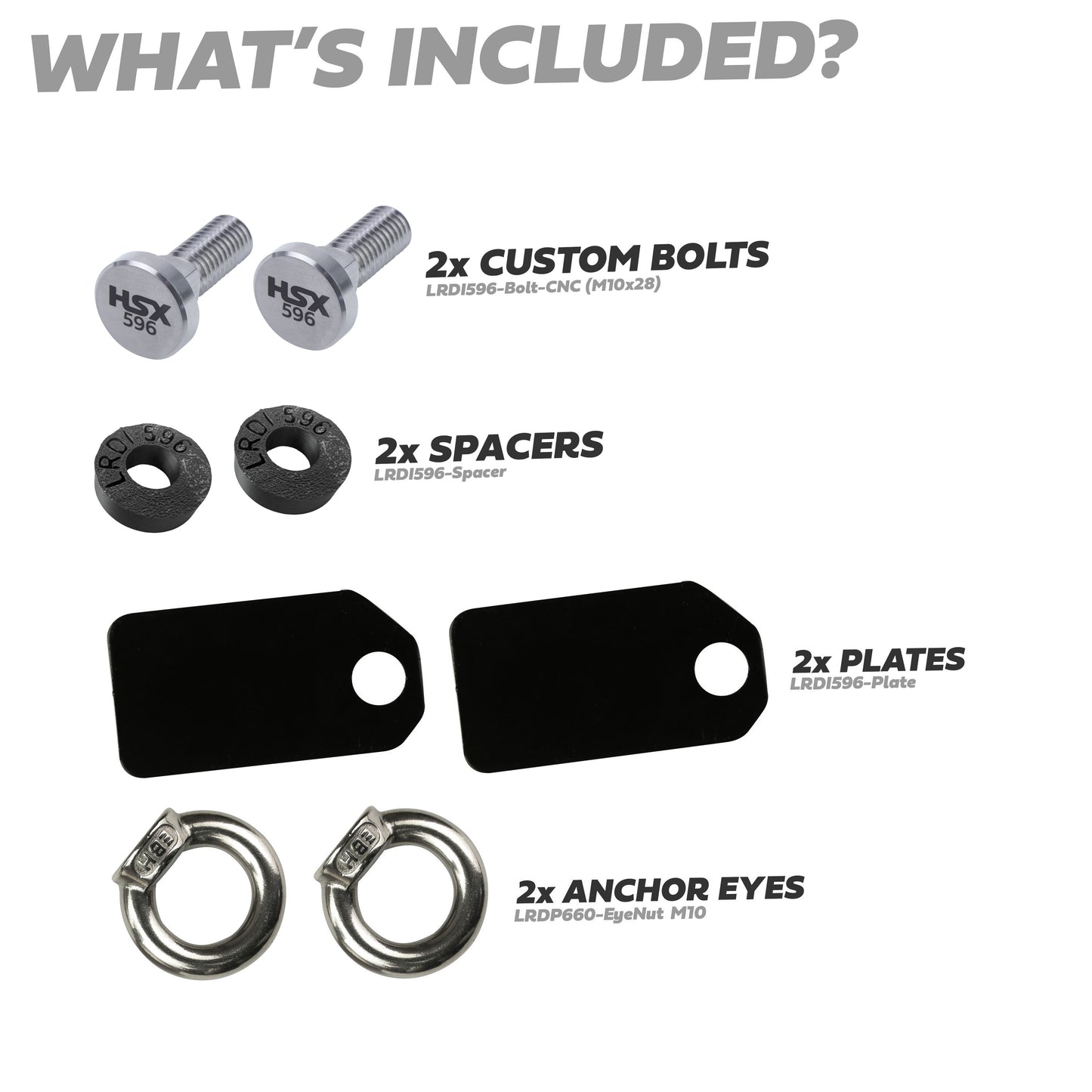 Rear Loadspace Roof Eyelet Kit - Pair - for Land Rover Defender L663