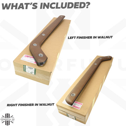 Interior Centre Console Finishers PAIR (Genuine) in Walnut for Defender L663