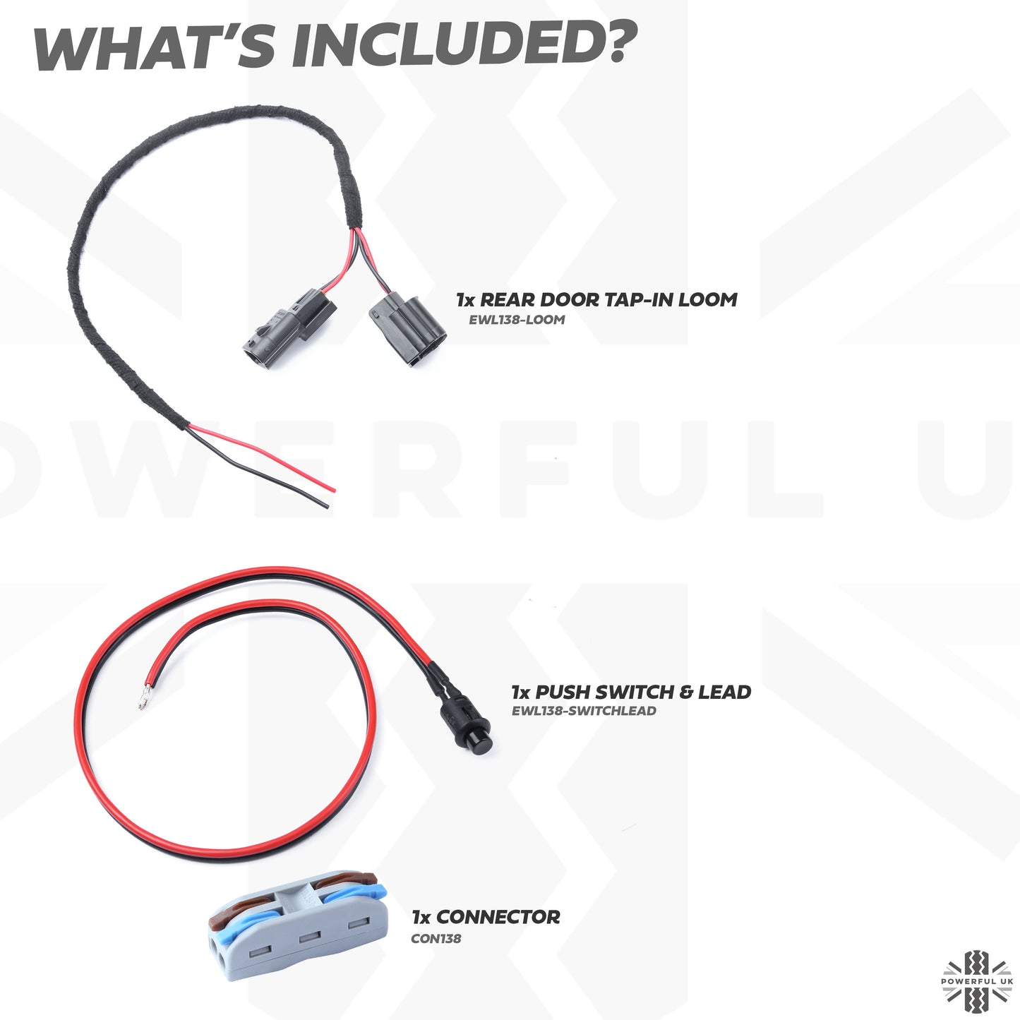 Rear Door Internal Release Kit (Loom+Switch) for Land Rover Defender L663