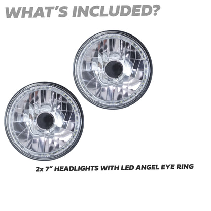 7" Headlights (Pair) with Angel Eye for Range Rover Classic - RHD