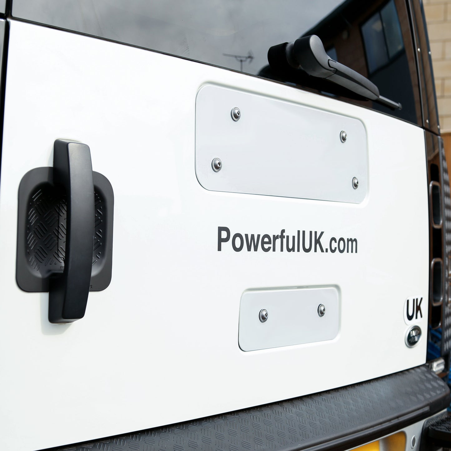 Spare Wheel Delete Kit for Land Rover Defender L663 (Aluminium Panel/Exposed Bolts) - White