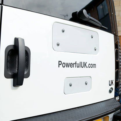 Spare Wheel Delete Kit for Land Rover Defender L663 (Aluminium Panel/Exposed Bolts) - White