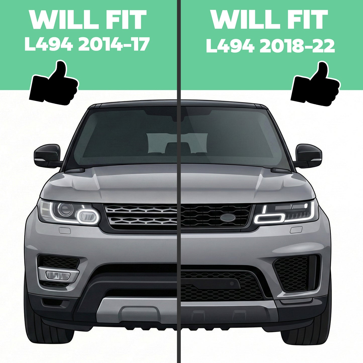 2018 Bonnet Vents (Pair) for Range Rover Sport L494 2018 - Gloss Black