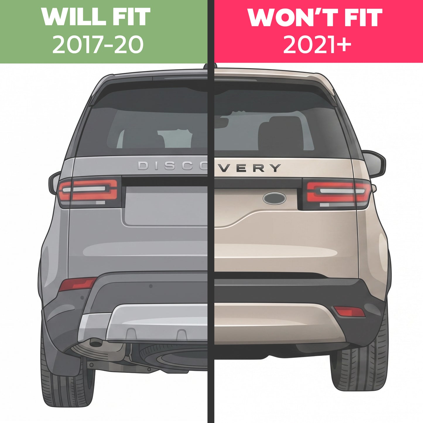 Rear Bumper "Dynamic" Tow Eye Cover FIXED TOW BAR - Black - for Land Rover Discovery 5