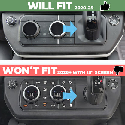 2pc Centre Console Dash Cover Kit in Gloss Black for Land Rover Defender L663