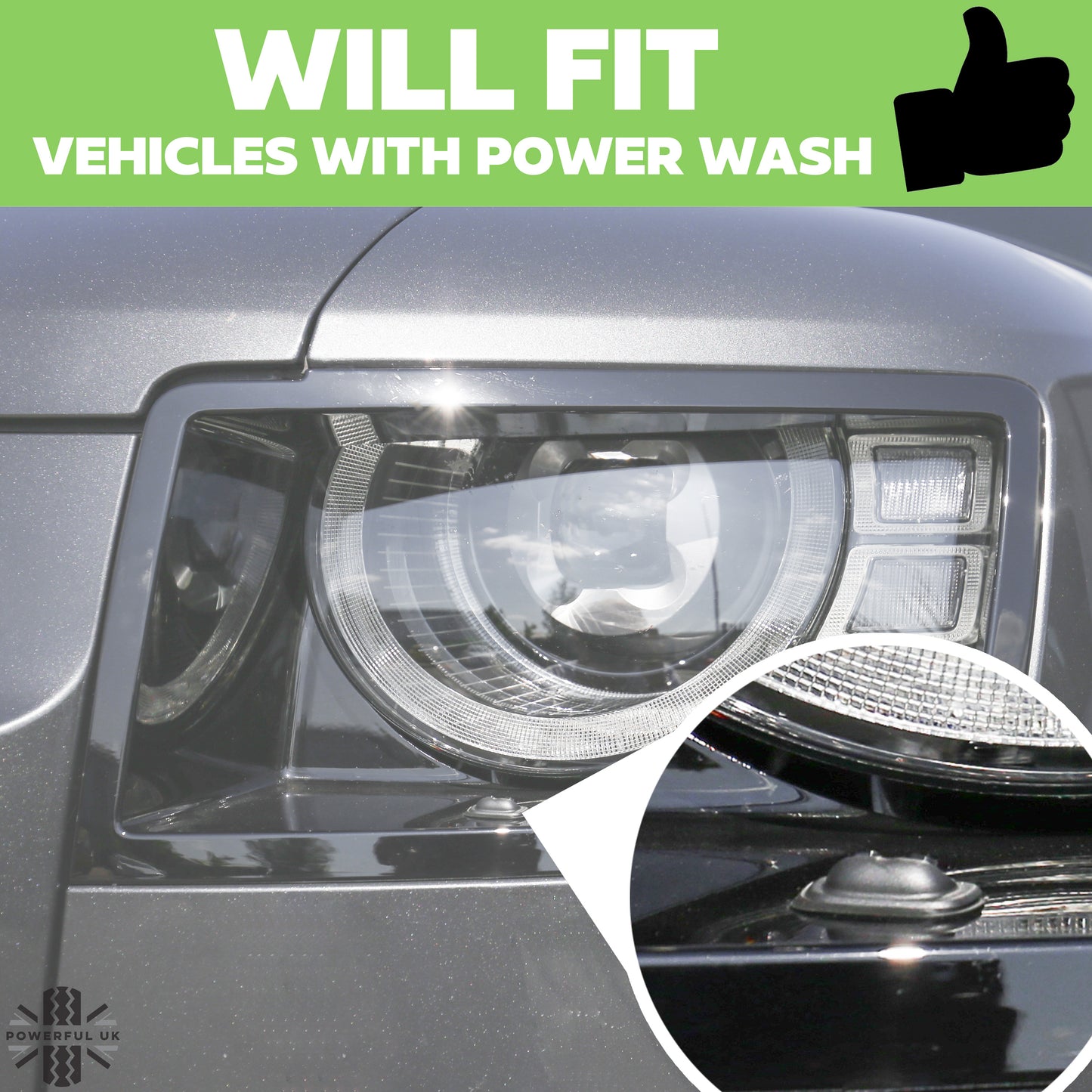 Aftermarket Headlight Surround 'WITH Washer' for Land Rover Defender L663 - LEFT