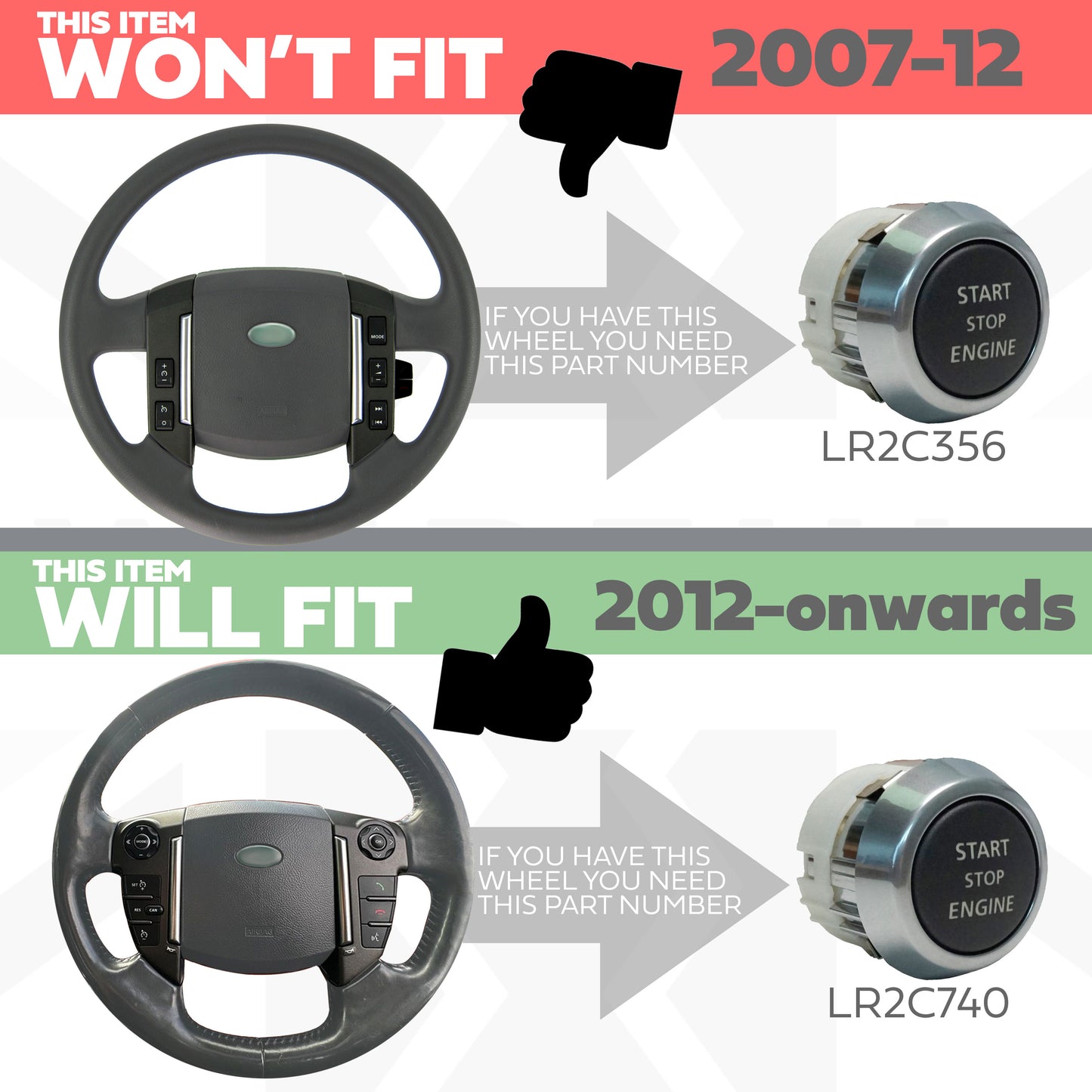 Ignition Stop Start Switch for Land Rover Freelander 2 20123-14