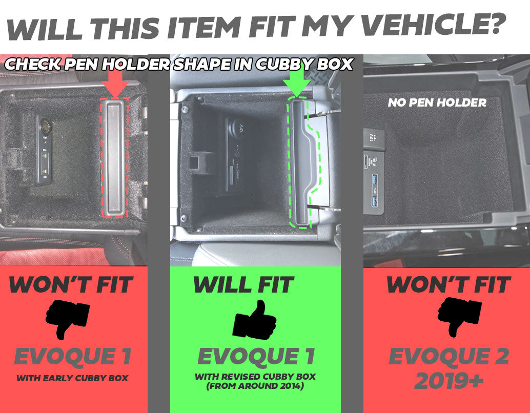 Centre Armrest Storage Tray for Range Rover Evoque 1 - for Late Type Cubby Box