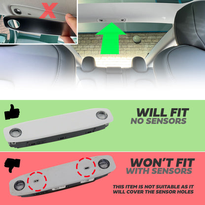 2x Roof Light Covers in Silver for Tesla Model 3