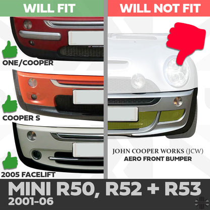 Front Grille Kit 2001-06 - Gloss Black Mesh - for BMW Mini