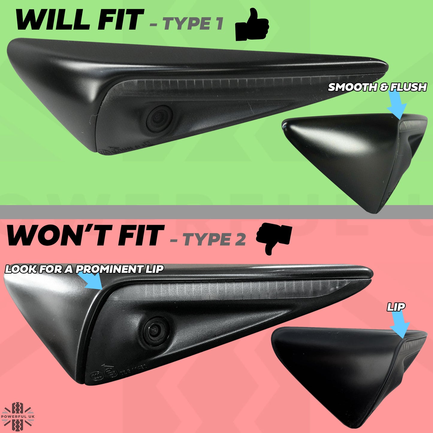 Side Repeater Camera Covers (2pc) in Silver for Tesla Model S,3,X,Y