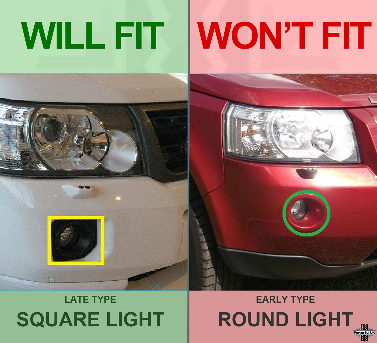 Front Bumper Inner Fog Lamp Brackets for Land Rover Freelander 2 2011 - Square Fog Type