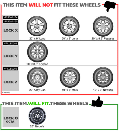 Genuine Spare Wheel Lock Kit for Land Rover Defender L663 - fits OCTA wheels