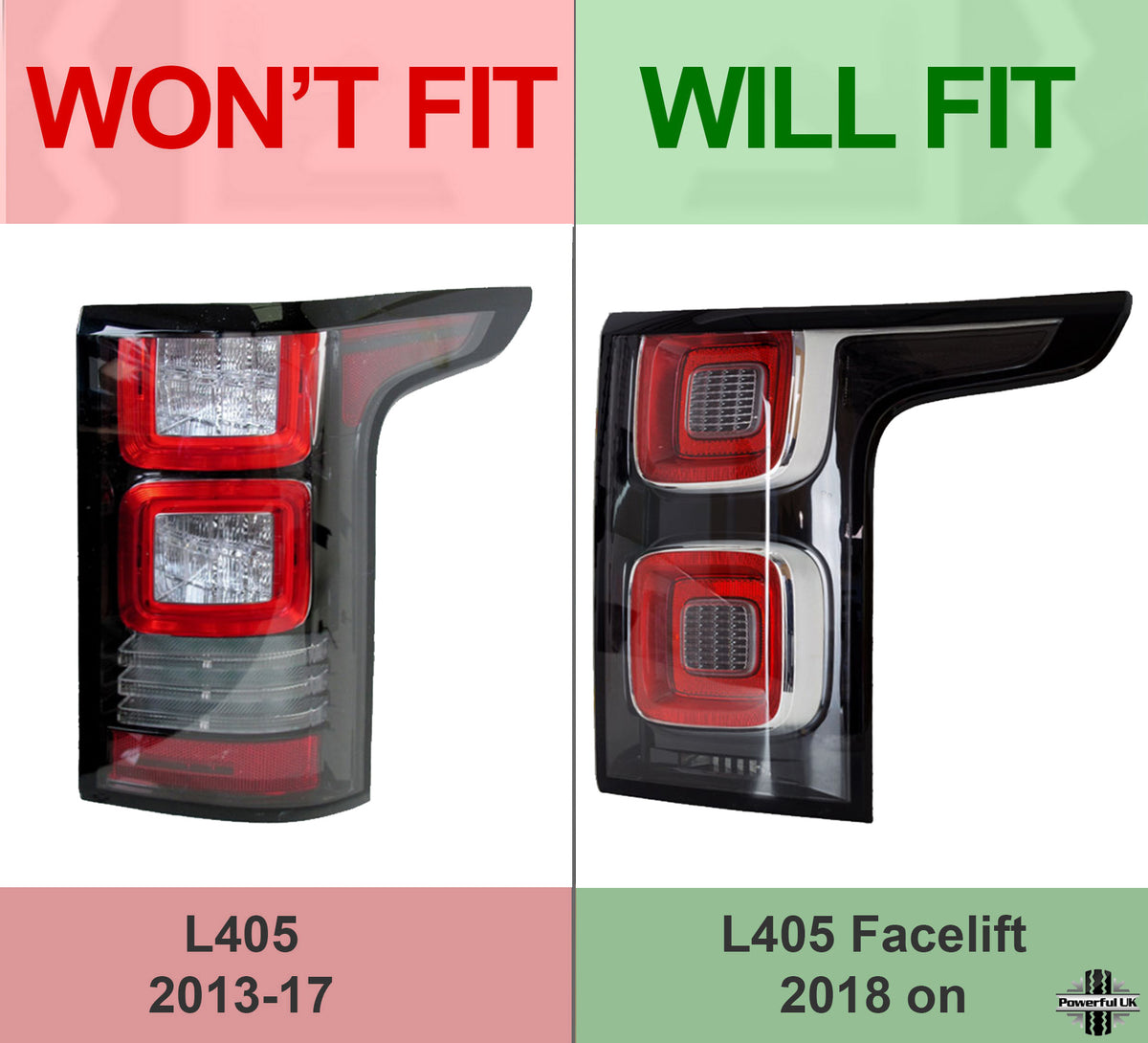 Replacement Rear Light Lens for Range Rover L405 (2018-21) - LEFT