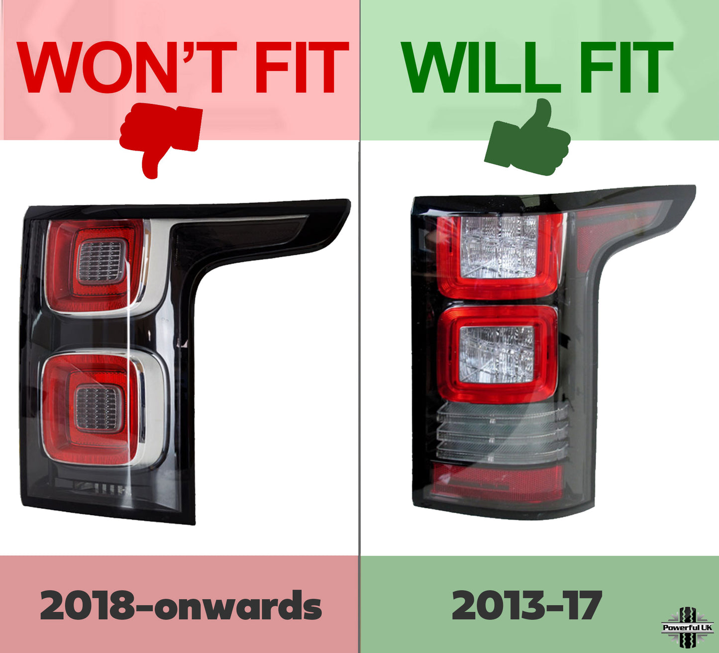 Replacement Rear Light Lens for Range Rover L405 (2013-17) - LEFT