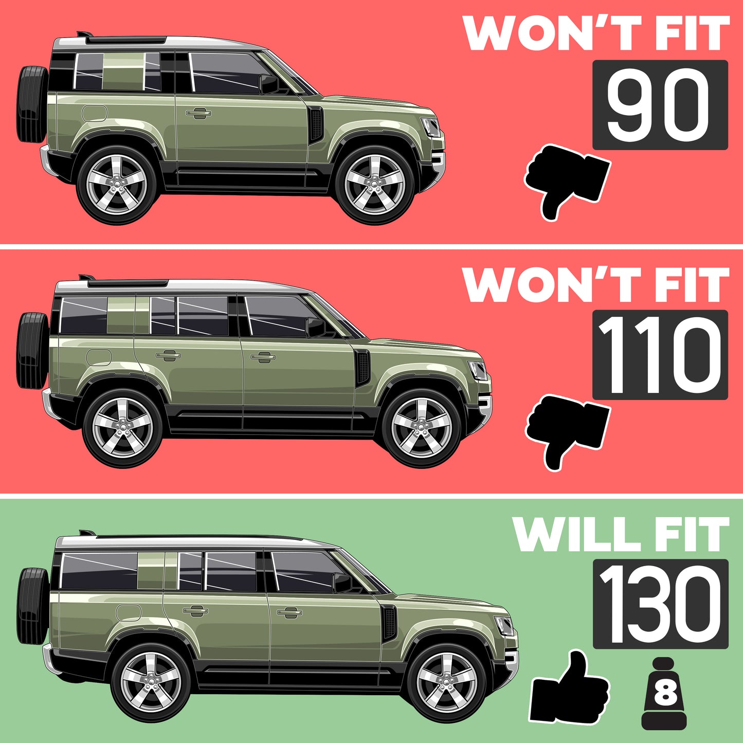 Rubber Boot Mat (genuine) for Land Rover Defender L663 (130 models - WITH 3rd row seating)