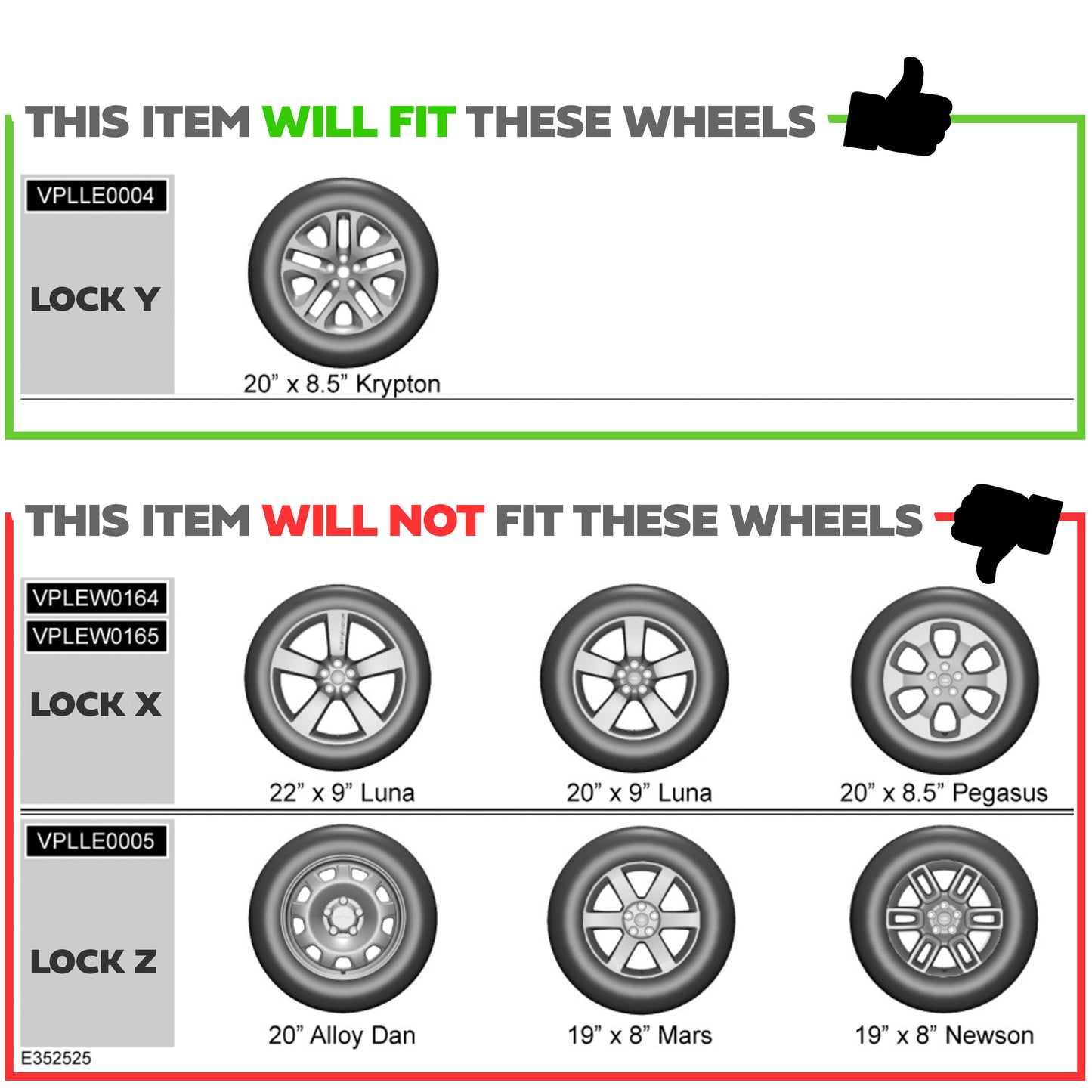 Genuine Spare Wheel Lock Kit for Land Rover Defender L663 - fits 5095