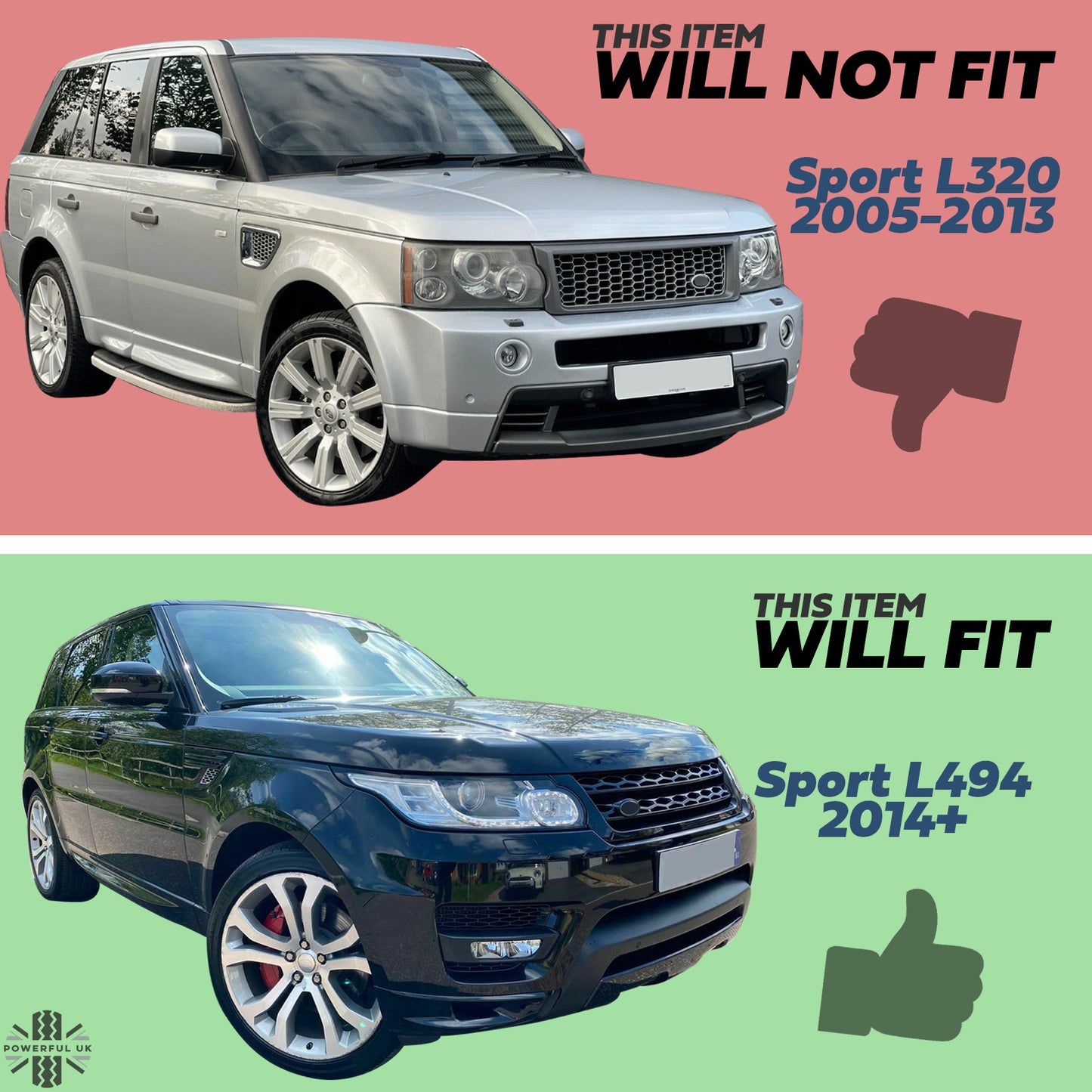 Door Sill Covers in Brushed Aluminium with Sport Logo for Range Rover Sport L494