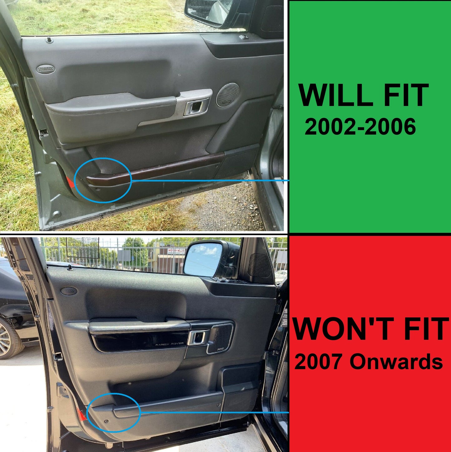 Front Right Door Pocket Capping - Lined Oak for Range Rover L322