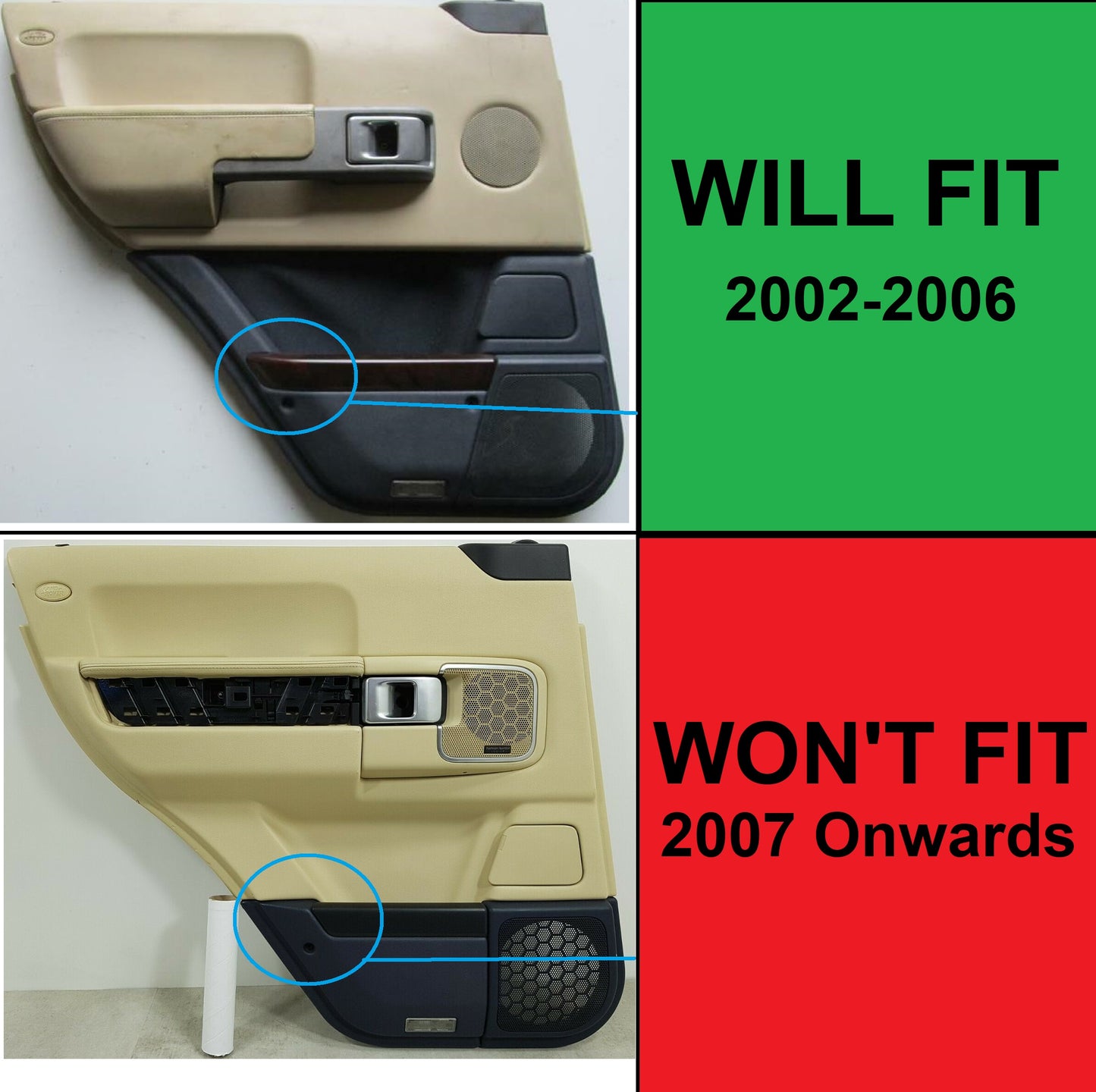 Rear Left Door Pocket Capping - Black Piano for Range Rover L322