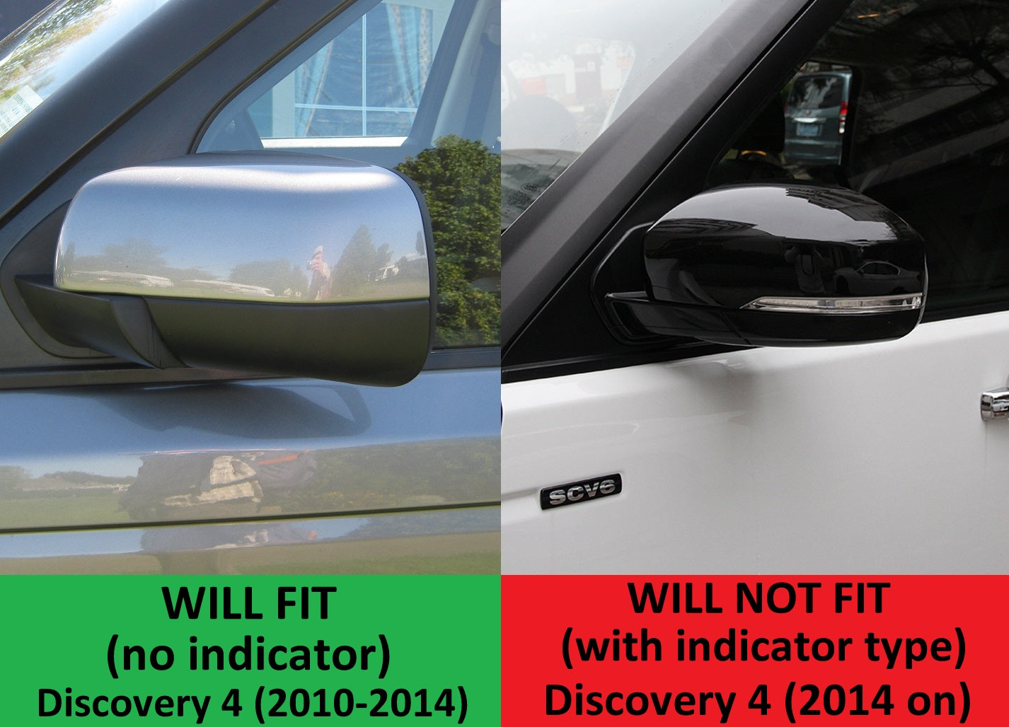 Replacement Top Mirror Caps for Land Rover Discovery 4 - Chrome