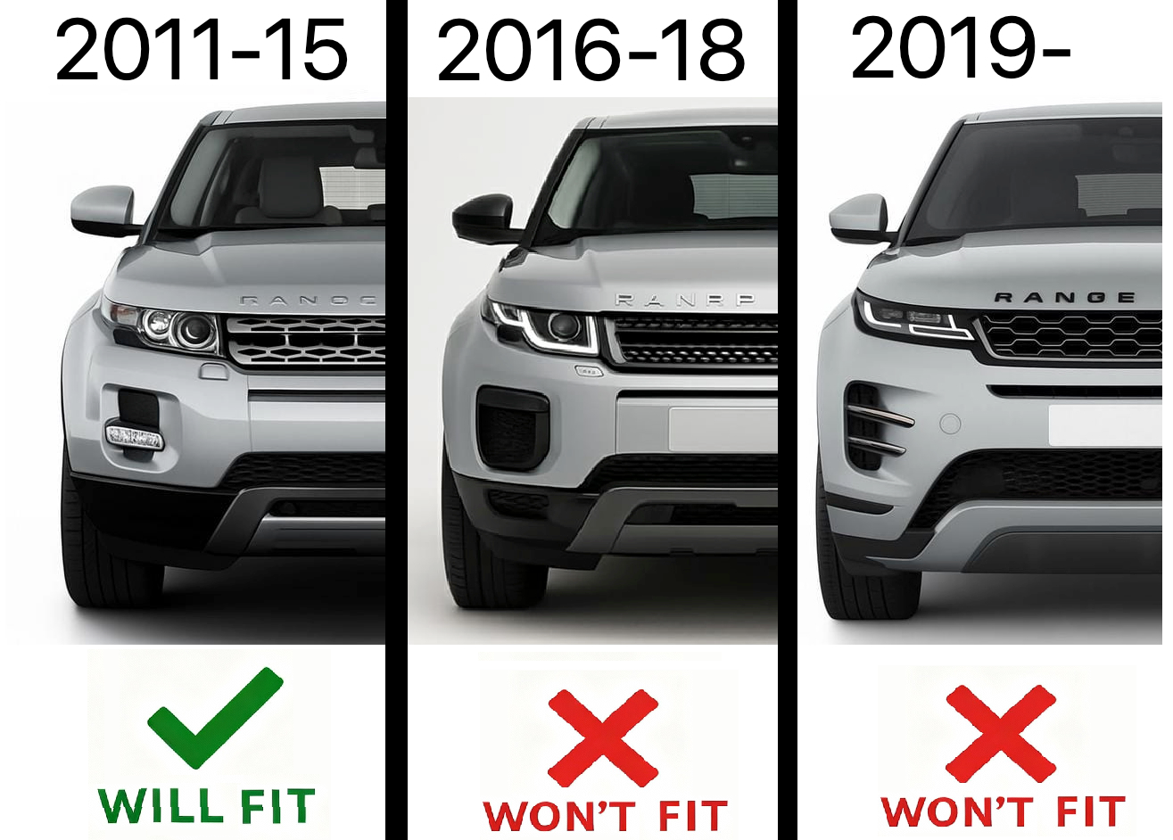 Front Grille - Autobiography Style - Black & Silver for Range Rover Evoque