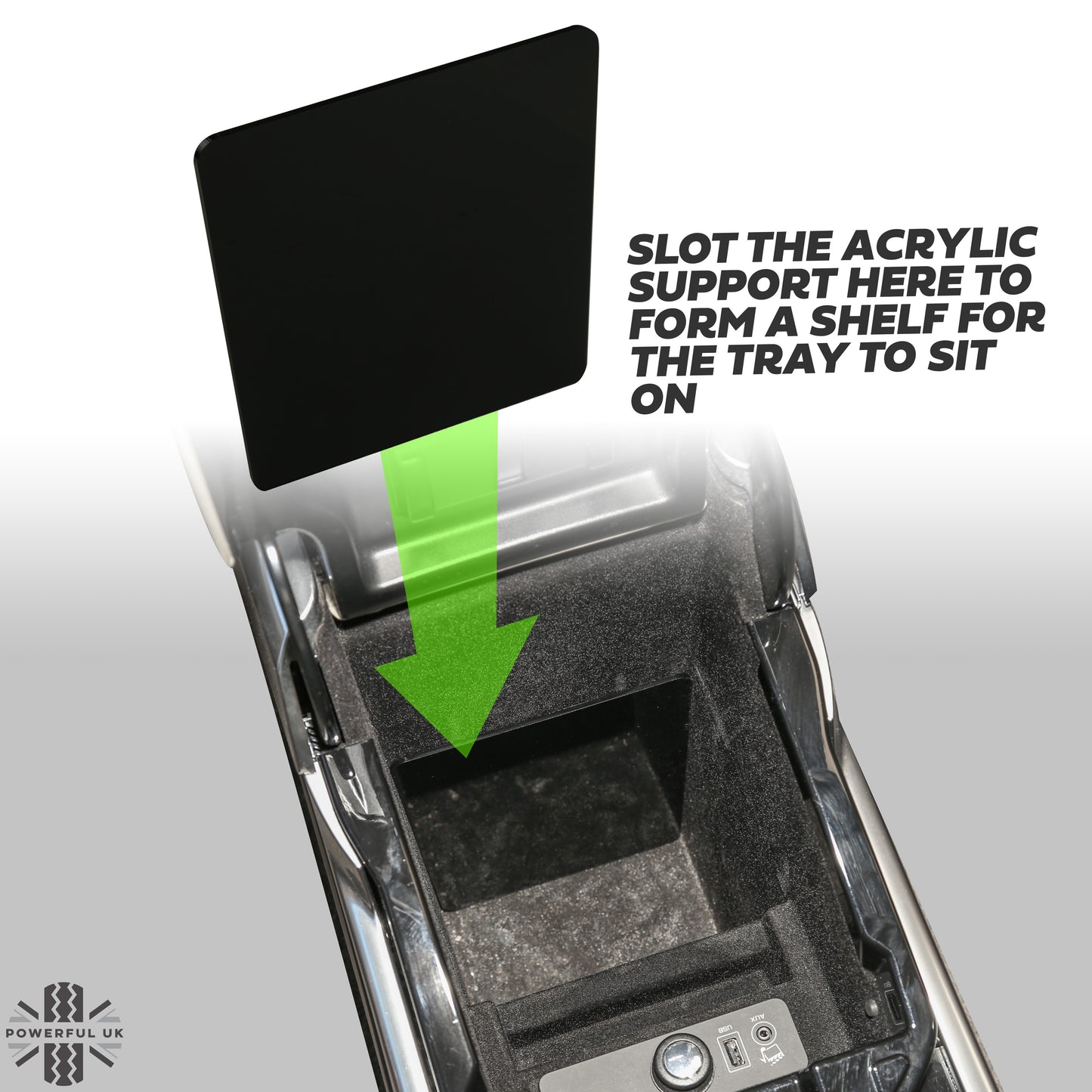 Wireless phone charging tray for Range Rover L405 2014-17 (for vehicles with NO fridge)