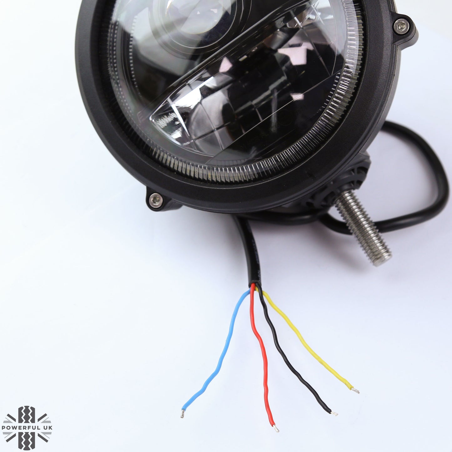 6" LED Bottom Mount Round Headlight with DRL - LHD - Single Lamp