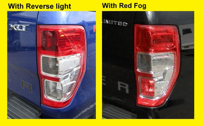 Rear Light 2012 on Red/Chrome - UK Spec - RH (with FOG light) for Ford Ranger
