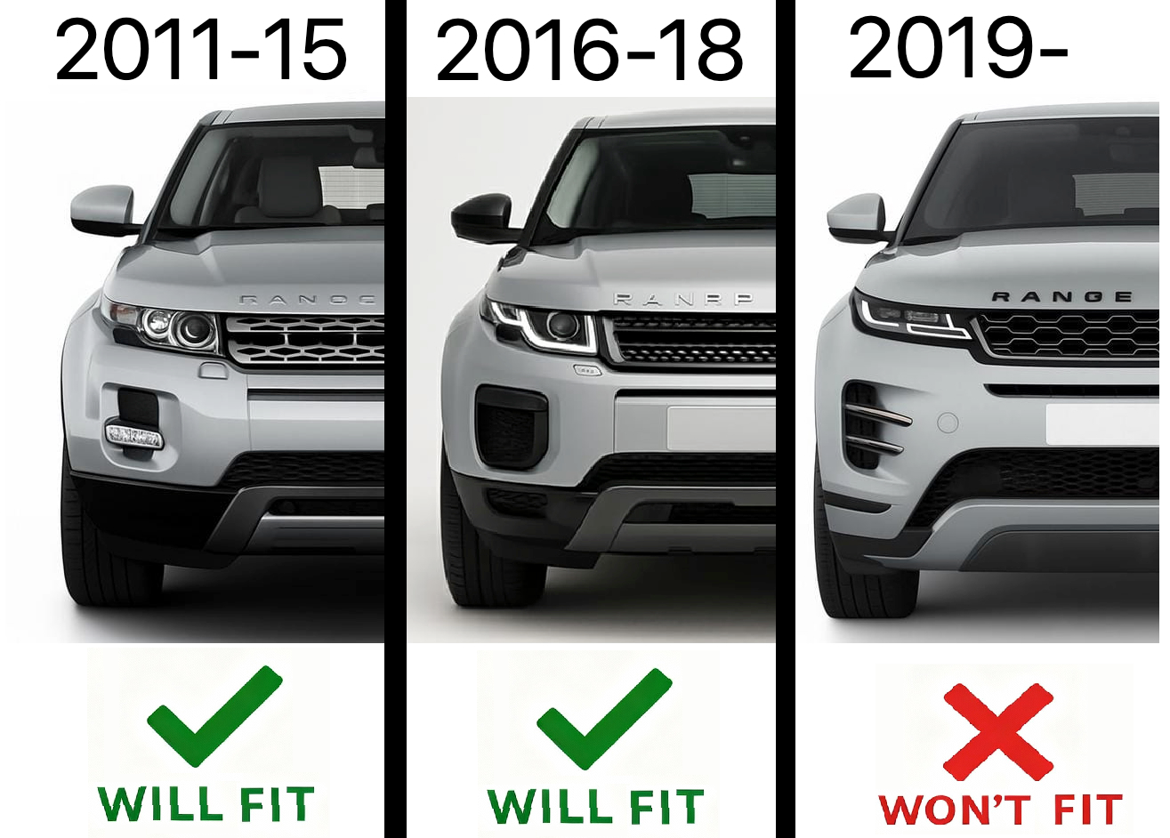 Silver Dash Insert Kit for Range Rover Evoque (2011-18) - LHD