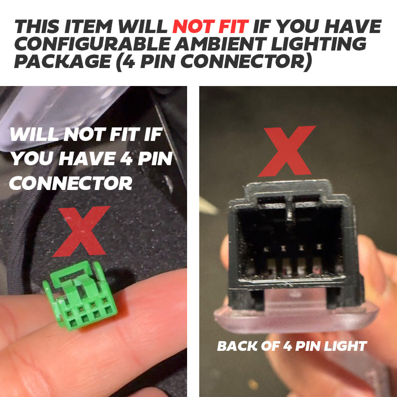 2pc WHITE-RED-BLUE LED interior Footwell ambient lamp upgrade for Range Rover Evoque 2 2019+